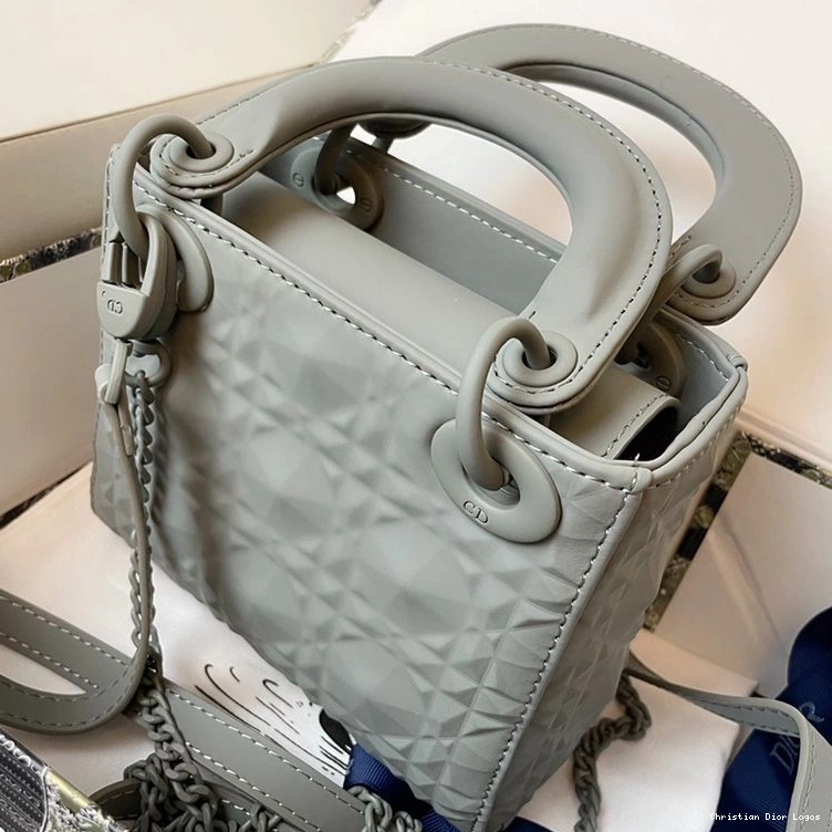Cheap Bag Dior Ultramatte Cannage Grey Lady Frosted Calfskin Mini 0815 Luxury